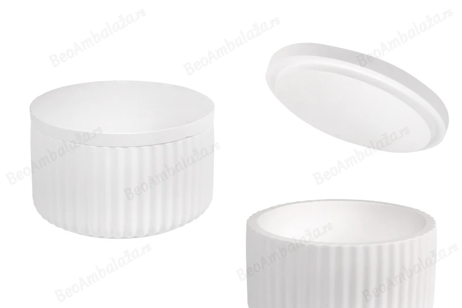 Gipsana posuda 103x60 mm sa poklopcem za sveću-slika_proizvoda