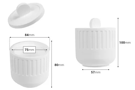 Gipsana posuda 84x80 mm sa poklopcem za sveću-2