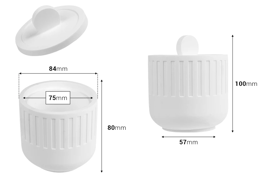 Gipsana posuda 84x80 mm sa poklopcem za sveću