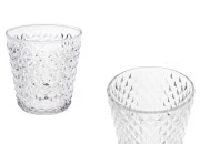 Staklena providna dekorativna posuda - čaša 108/76x115 mm za sveću Staklena providna dekorativna posuda - čaša 108/76x115 mm za sveću