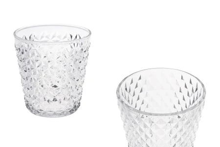 Staklena providna dekorativna posuda - čaša 108/76x115 mm za sveću-1