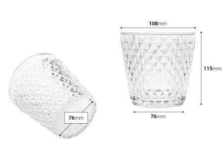 Staklena providna dekorativna posuda - čaša 108/76x115 mm za sveću-2