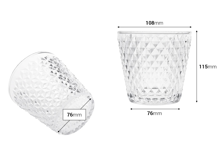 Staklena providna dekorativna posuda - čaša 108/76x115 mm za sveću Staklena providna dekorativna posuda - čaša 108/76x115 mm za sveću