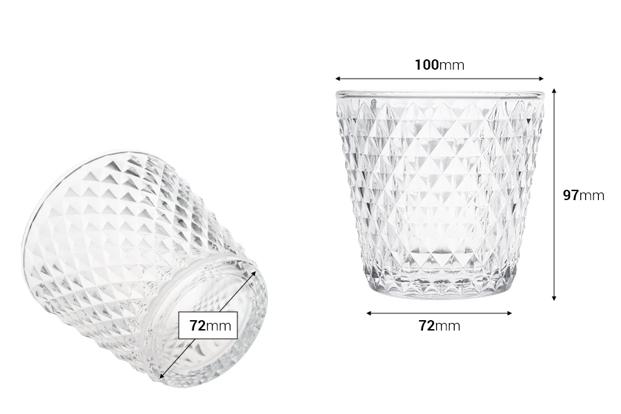 Staklena providna dekorativna posuda - čaša 100/72x97 mm za sveću-dimenzije_slike
