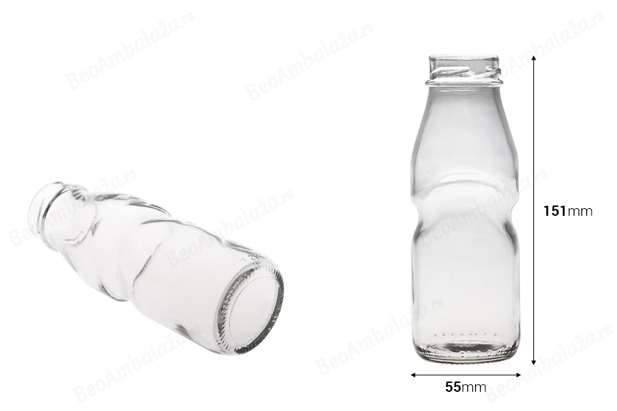 Staklena flašica za sokove 200mL-dimenzije_slike