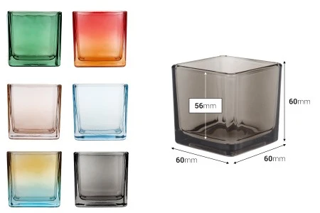 Staklena četvrtasta posuda 60x60 mm u raznim bojama-2