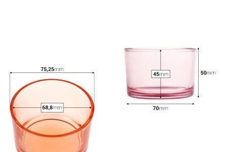 Staklena cilindrična posuda 70x50 mm u raznim bojama-2
