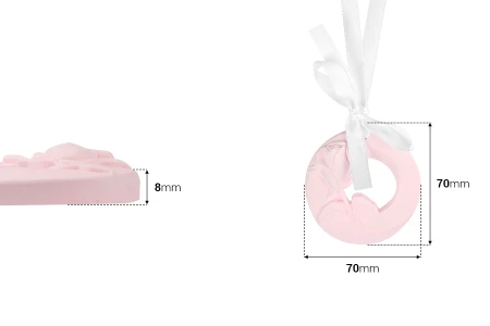 Gipsani osveživač prostora sa dizajnom cveta 70x8 mm sa belom mašnom (sa mirisom)-dimenzije_slike