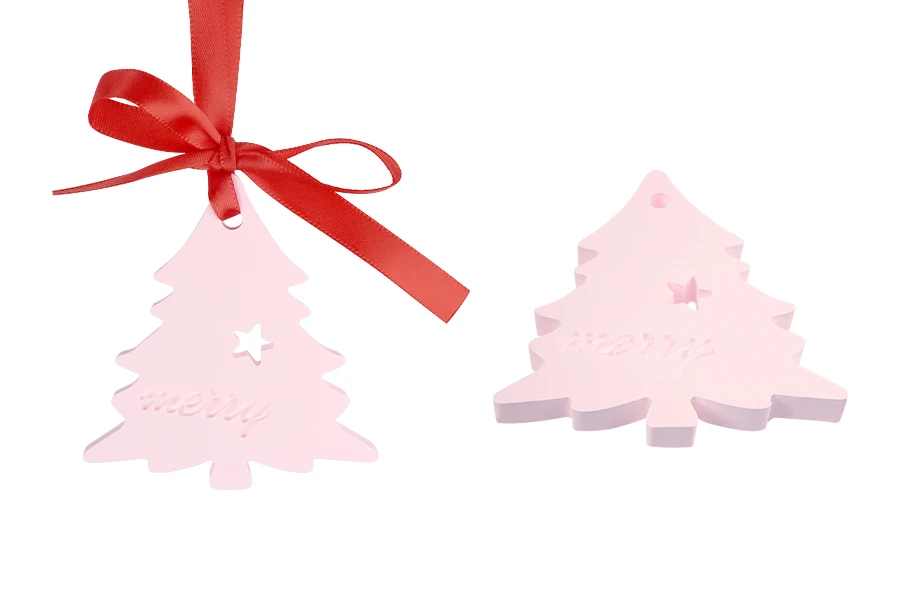 Gipsani osveživač prostora sa dizajnom Božićne jelke 65x7x70 mm sa crvenom mašnom-slika_proizvoda