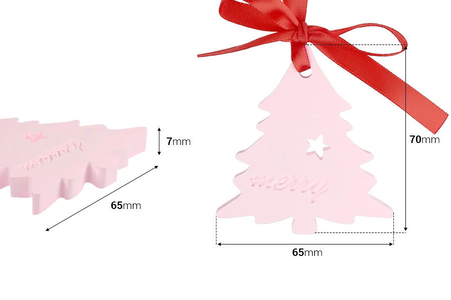 Gipsani osveživač prostora sa dizajnom Božićne jelke 65x7x70 mm sa crvenom mašnom-dimenzije_slike