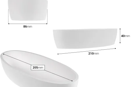 Gipsana dekorativna posuda 210x86x40 mm-2