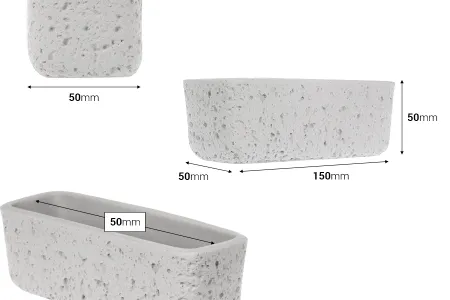 Cementna dekorativna posuda 150x50x50 mm-2