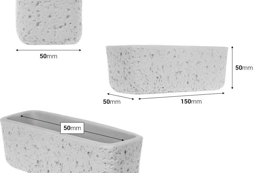 Cementna dekorativna posuda 150x50x50 mm Cementna dekorativna posuda 150x50x50 mm