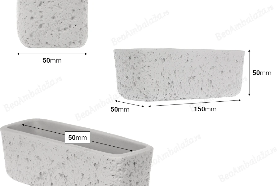 Cementna dekorativna posuda 150x50x50 mm-dimenzije_slike