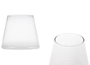 Staklena konusna dekorativna posuda 90x80 mm za sveću