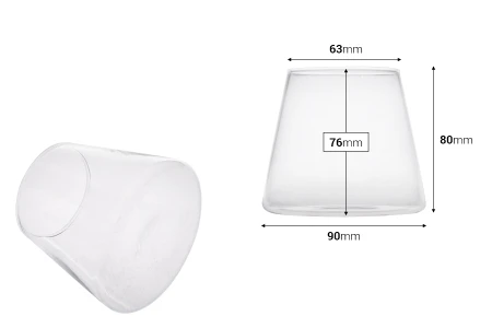 Staklena konusna dekorativna posuda 90x80 mm za sveću-2