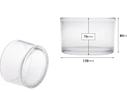 Staklena dekorativna posuda 130x80 mm za sveću