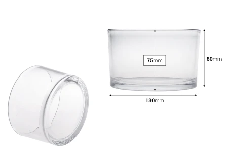 Staklena dekorativna posuda 130x80 mm za sveću-2