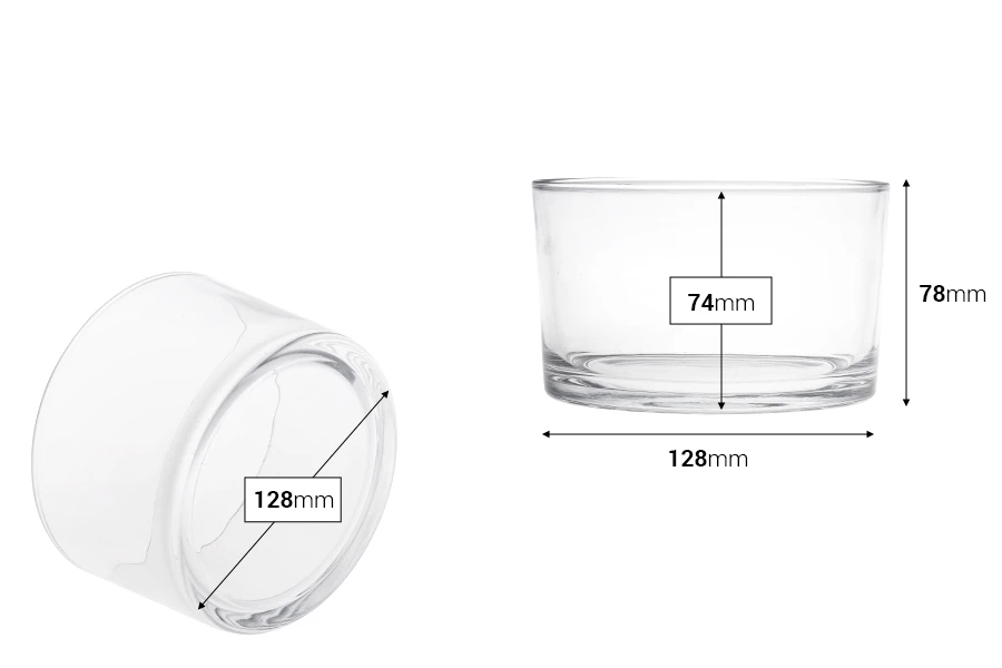 Staklena cilindrična posuda 750 mL (128x78 mm)