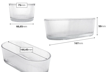 Providna ovalna staklena činija 50x167x75 mm-2