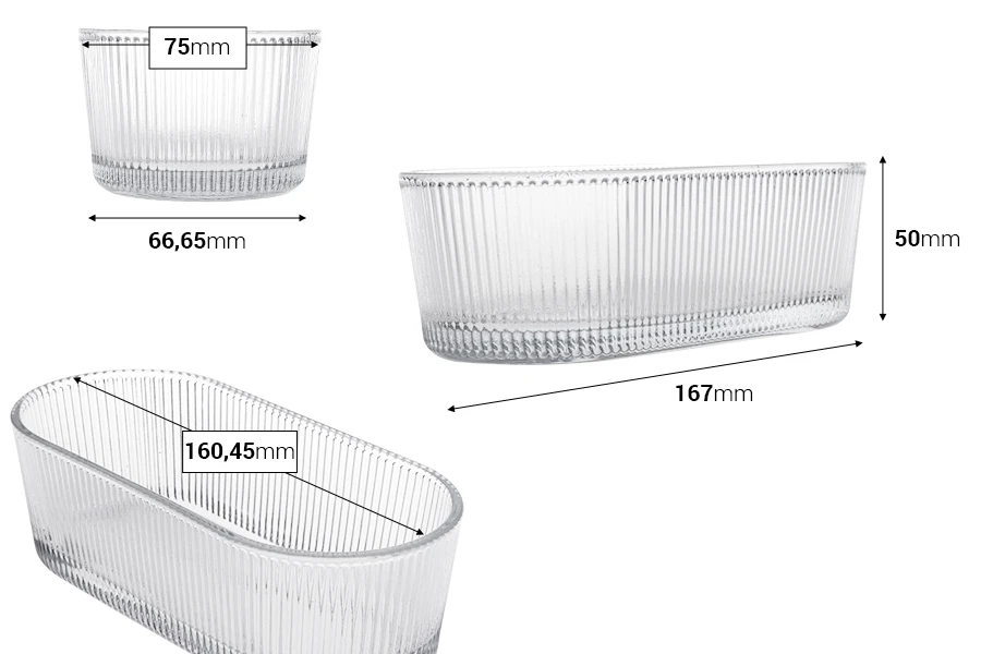 Providna ovalna staklena činija 50x167x75 mm Providna ovalna staklena činija 50x167x75 mm