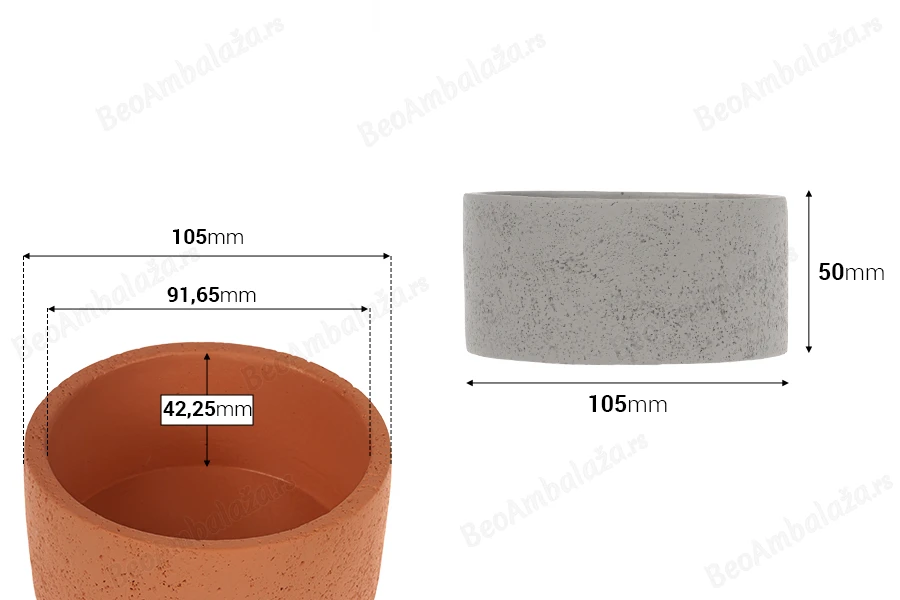 Cementna dekorativna posuda 105x50 mm u raznim bojama-dimenzije_slike