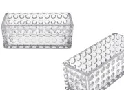 Staklena providna dekorativna posuda 200x80x80 mm za sveću