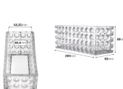 Staklena providna dekorativna posuda 200x80x80 mm za sveću