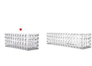Staklena providna dekorativna posuda 200x80x80 mm za sveću