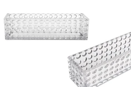 Staklena providna dekorativna posuda 300x80x80 mm za sveću-1