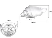 Dekorativna staklena posuda 300mm u obliku školjke, za sveće Dekorativna staklena posuda 300mm u obliku školjke, za sveće