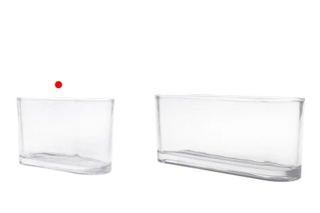 Staklena providna dekorativna posuda 200x80x120 mm za sveću-5