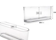 Staklena providna dekorativna posuda 300x80x120 mm za sveću Staklena providna dekorativna posuda 300x80x120 mm za sveću