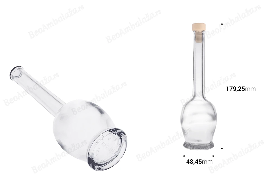 Okrugla flašica za piće 100mL, sa čepom F11-dimenzije_slike