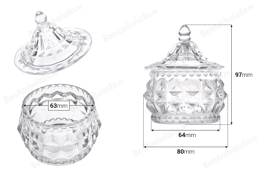 Dekorativna staklena fondanjera sa poklopcem - 80x97 mm-dimenzije_slike