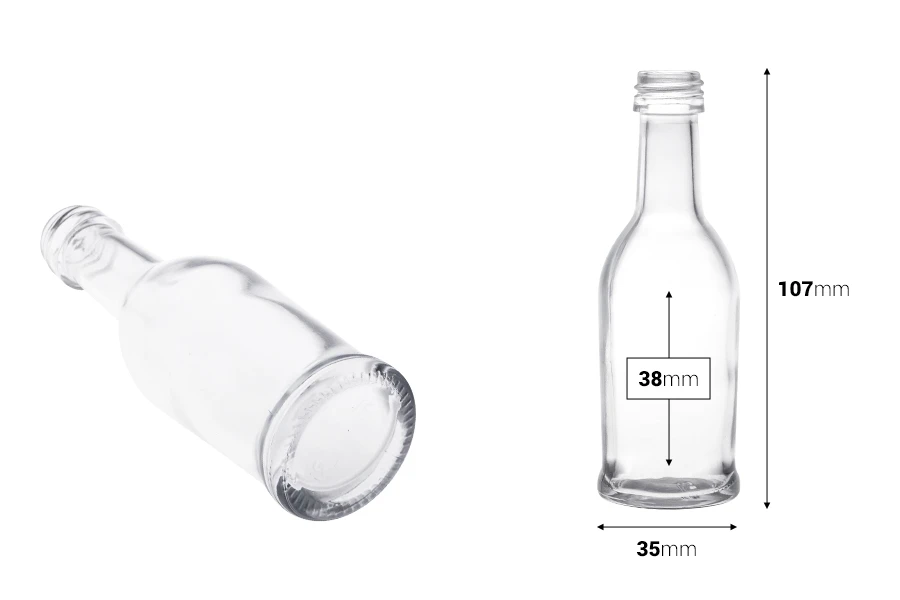 Staklena okrugla flaša 40mL