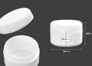 Akrilna bela kutijica za kreme sa zatvaračem sa srebrnom linijom 50mL - 12 kom-dimenzije_slike