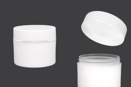 Plastična bela kutija MAT 250mL sa zatvaračem sa širokom srebrnom linijom i zaptivkom - 6 kom-1
