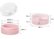 Akrilna roze kutijica 20mL, sa providnim zatvaračem - 12 kom Akrilna roze kutijica 20mL, sa providnim zatvaračem - 12 kom