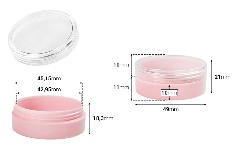 Akrilna roze kutijica 20mL, sa providnim zatvaračem - 12 kom Akrilna roze kutijica 20mL, sa providnim zatvaračem - 12 kom