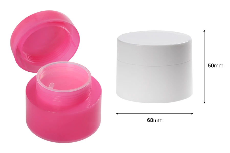 Plastična kutijica sa duplim dnom 50mL, sa zatvaračem i međupoklopcem - 6 kom Plastična kutijica sa duplim dnom 50mL, sa zatvaračem i međupoklopcem - 6 kom