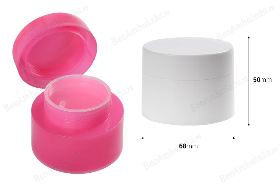 Plastična kutijica 50mL sa duplim dnom i unutrašnjom zaptivkom na zatvaraču - 6 kom-dimenzije_slike