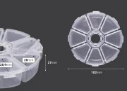 Plastična okrugla kutijica sa 8 mesta, za šljokice i kozmetičku upotrebu Plastična okrugla kutijica sa 8 mesta, za šljokice i kozmetičku upotrebu