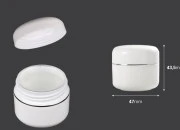 Plastična kutijica 20mL sa srebrnom linijom, duplim dnom, međupoklopcem i zatvaračem - 12 kom