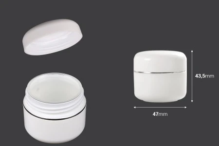 Plastična kutijica 20mL sa srebrnom linijom, duplim dnom, međupoklopcem i zatvaračem - 12 kom-2