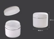 Plastična kutijica 50mL sa srebrnom linijom na zatvaraču i međupoklopcem - 12 kom