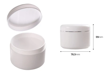 Plastična bela kutijica 200mL sa zatvaračem sa srebrnom linijom i zaptivkom - 6 kom-2