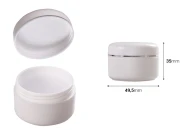 Plastična bela kutijica 30mL sa srebrnom linijom i zaptivkom na zatvaraču - 12 kom-dimenzije_slike