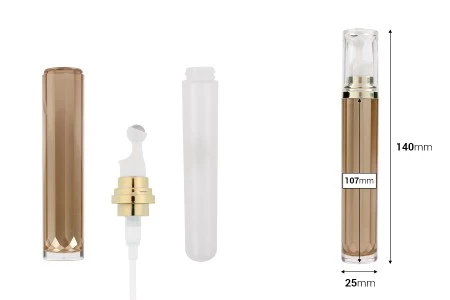 Akrilna braon roll-on bočica 20mL za kozmetičke preparate sa zlatnim prstenom-2