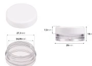 Akrilna providna kutijica 3mL sa belim zatvaračem - 12 kom Akrilna providna kutijica 3mL sa belim zatvaračem - 12 kom